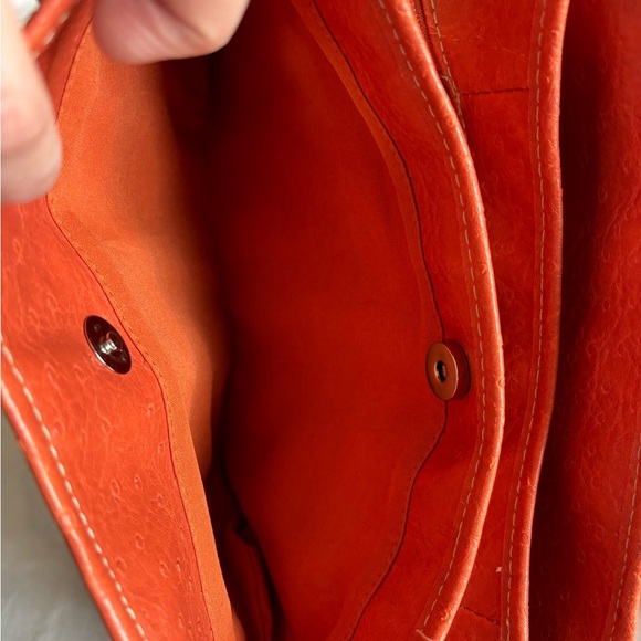 Vintage Tote Handbag Elegant Orange Women's Leather RN#108833 - Picture 11 of 16